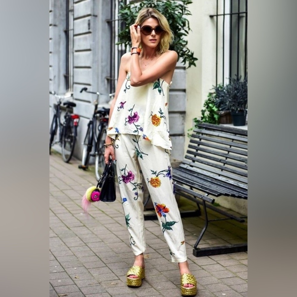Tibi Silk Floral Jumpsuit